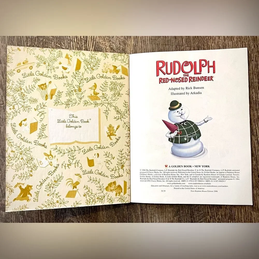 Little Golden Book Rudolph the Red-Nosed Reindeer 2006 Christmas Hardcover